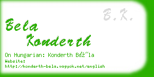 bela konderth business card